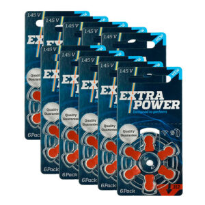 60 Pilhas Baterias Extra Power 312 PR41 para  Aparelho Auditivo  - 10 Cartelas C/ 6 Unidades